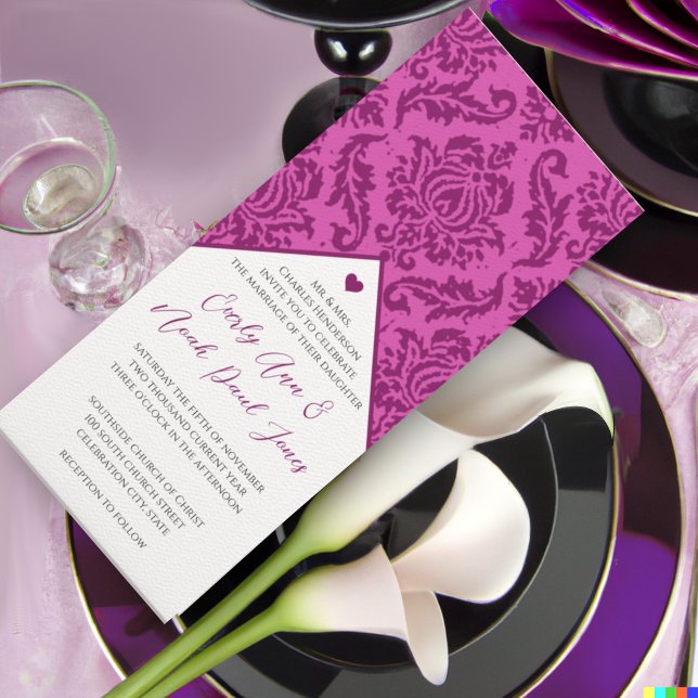 Invitación a la boda de naves de frambuesa profund (Subido por el creador)