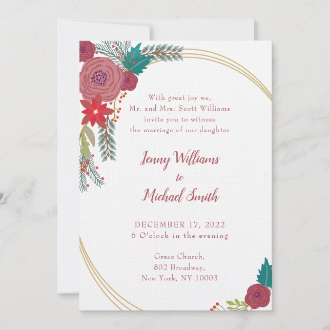 Invitación a la boda de navidades (Anverso)