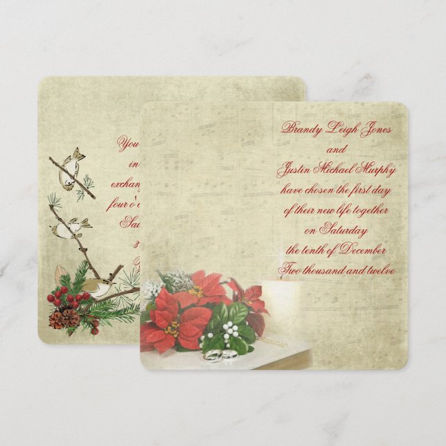 Invitación a la boda de navidades (Anverso / Reverso)