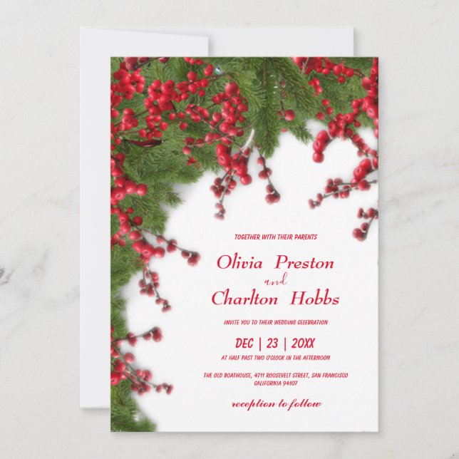 Invitación a la boda de navidades (Anverso)