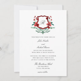 Invitación a la boda de Navidades Clásicos Rojos y