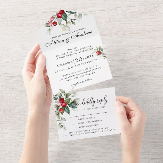 Invitación a la boda de Navidades de Berry en invi (desgarro)