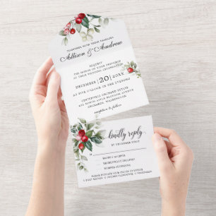Invitación a la boda de Navidades de Berry en invi