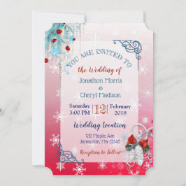 Invitación a la boda de Navidades de copo de nieve