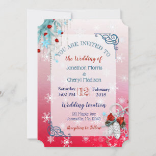 Invitación a la boda de Navidades de copo de nieve