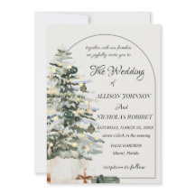 Invitación a la boda de navidades de invierno con 
