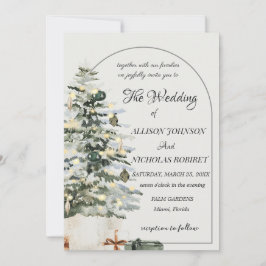 Invitación a la boda de navidades de invierno con