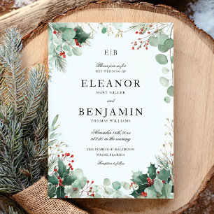 Invitación a la boda de Navidades de la vegetación