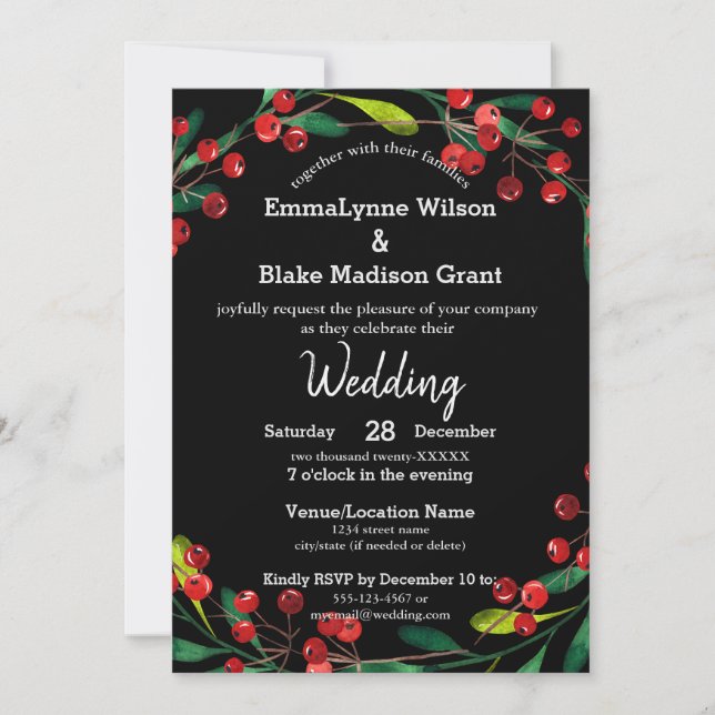 Invitación a la boda de Navidades de la vegetación (Anverso)