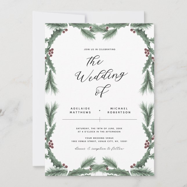 Invitación a la boda de Navidades de la vegetación (Anverso)