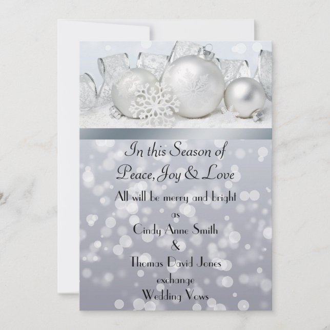 Invitación a la boda de Navidades de Silver Bell (Anverso)