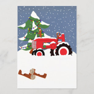 Invitación a la boda de Navidades de tractores
