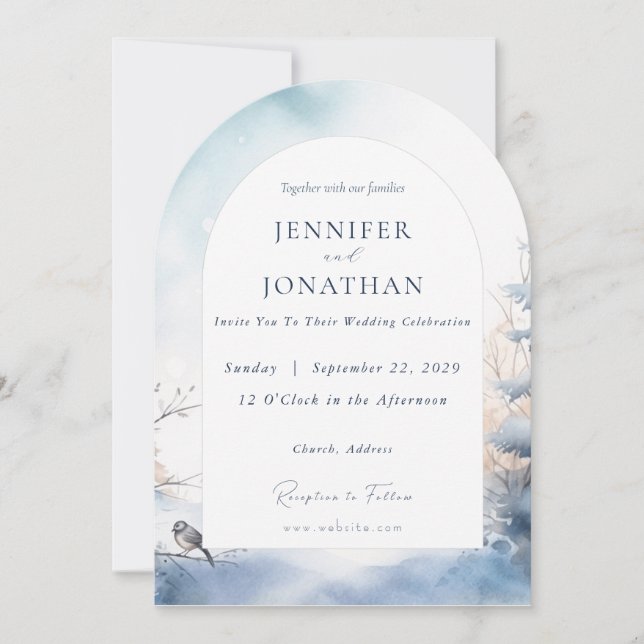 Invitación a la boda de Navidades de vacaciones de (Anverso)