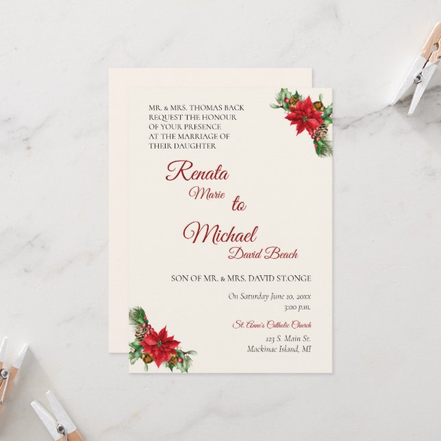 Invitación a la boda de Navidades del país (Anverso/Reverso In Situ)