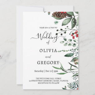 Invitación a la boda de navidades elegantes