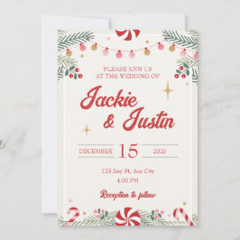 Invitación a la boda de Navidades festivos