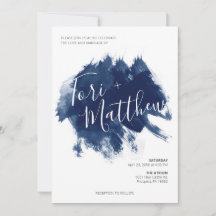 Invitación a la boda de Navy Blue Paint Swatch