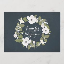 Invitación a la boda de Navy Rustic Floral