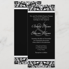 Invitación a la boda de negras y damascos blancos