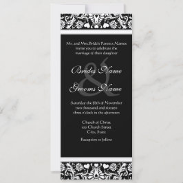 Invitación a la boda de negras y damascos blancos