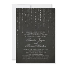 Invitación a la boda de negro y plata