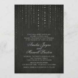 Invitación a la boda de negro y plata