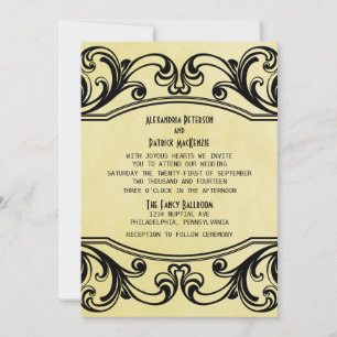 Invitación a la boda de nevados amarillos