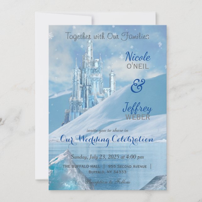 Invitación a la Boda de Nieve en el Castillo de Hi (Anverso)