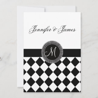 Invitación a la boda de nombres de monogramas en b