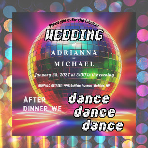 Invitación a la boda de nostalgia retro de la bola