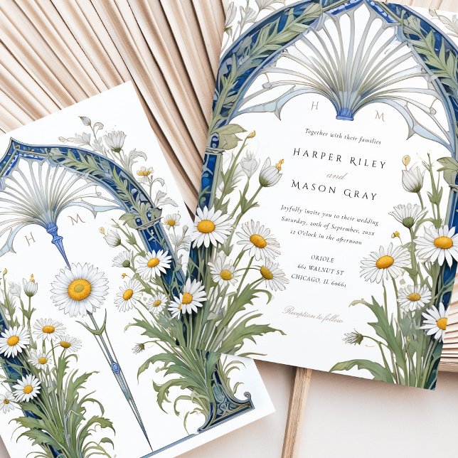 Invitación a la boda de Nouveau Daisy Garden (Subido por el creador)