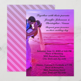 Invitación a la boda de Novia y Groom Purple Sunse