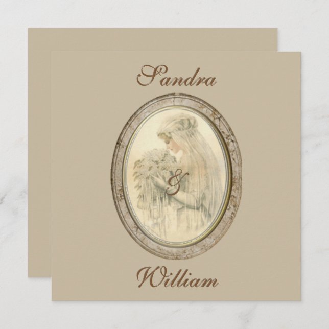 Invitación a la boda de novias antiguas (Anverso / Reverso)