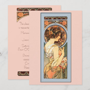 Invitación a la boda de novias en el Art Nouveau