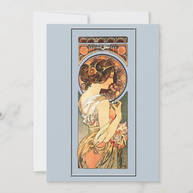 Invitación a la boda de novias en el Art Nouveau (Anverso)