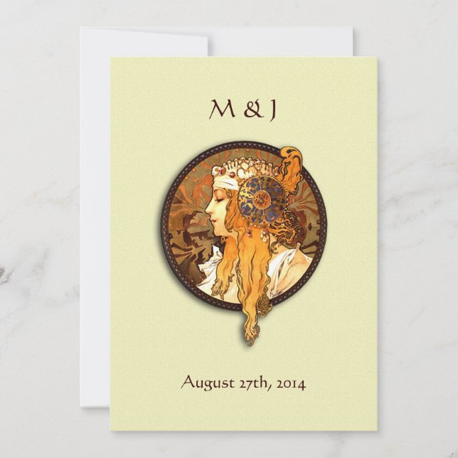 Invitación a la boda de novias en el Art Nouveau v (Anverso)