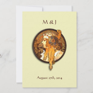 Invitación a la boda de novias en el Art Nouveau v