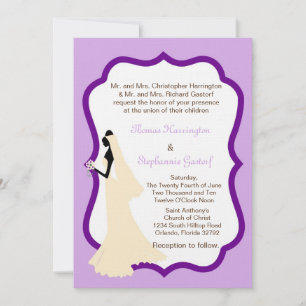 Invitación a la boda de novias púrpura ligera las 