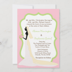 Invitación a la boda de novias rosa ligero las 5 h