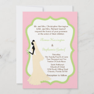 Invitación a la boda de novias rosa ligero las 5 h