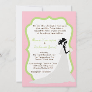 Invitación a la boda de novias rosa ligero las 5 h