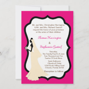 Invitación a la boda de novias rosadas calientes l