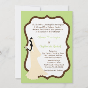Invitación a la boda de novias verdes ligeras las