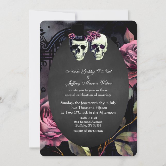 Invitación a la boda de Novias y Bodas Groom (Anverso)