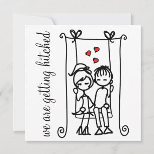 Invitación a la boda de Novias y Doodles Groom