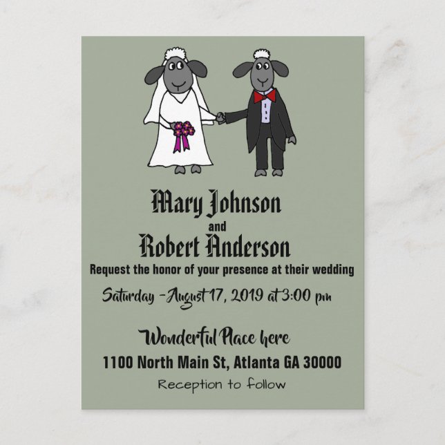 Invitación a la boda de novias y novios divertidos (Anverso)
