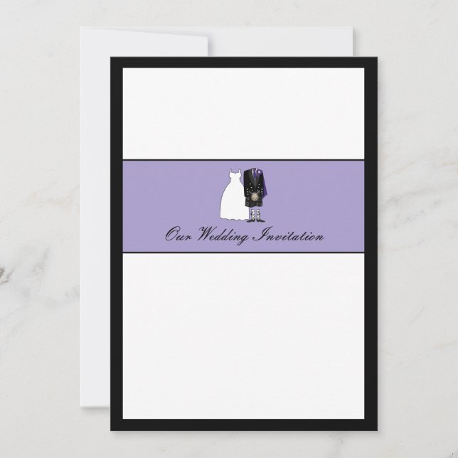 Invitación a la boda de novias y novios escoceses  (Anverso)