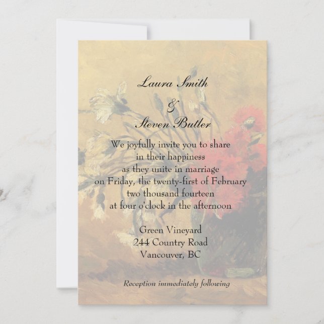 invitación a la boda de novios. (Anverso)