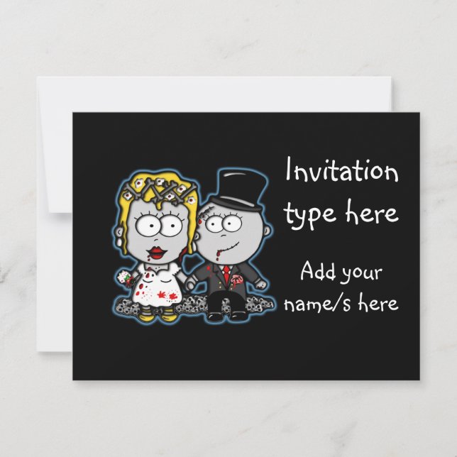 Invitación a la boda de novios zombi y personaliza (Anverso)