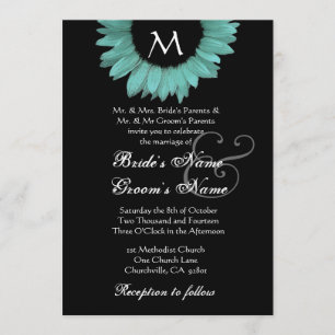 Invitación a la boda de nubes de girasol blanco y